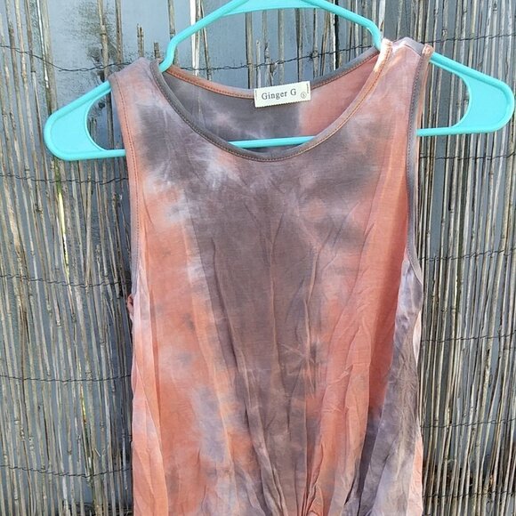 Ginger G Tie-Dyed Sleeveless Tank Top Tied Front Women's - S - Picture 2 of 11